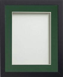 Frame Company Allington Black Photo Frame with Bottle Green Mount, 20x16 for 15x10 inch, fitted with perspex