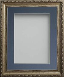Frame Company Brompton Bronze 10x8 Photo Frame with Blue Mount for 6x4
