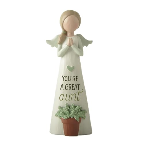 Feather & Grace Great Aunt Angel Figurine ??? Handcrafted Resin Ornament, Sentimental Gift for Aunts, 14cm Freestanding Collectible