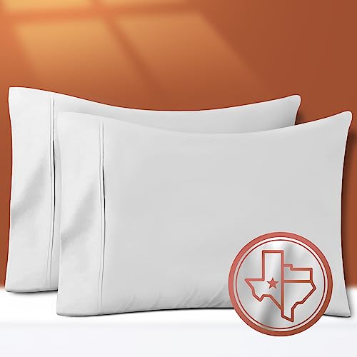 TEXAS LINEN CO. Luxuriously Soft Egyptian Quality 600 TC Pillowcases, 100% Cotton Set of 2 Cases, Sateen Weave Bed Pillow Cover for Sleeping, Cool Silver King Pillow Cases for King Size Pillows