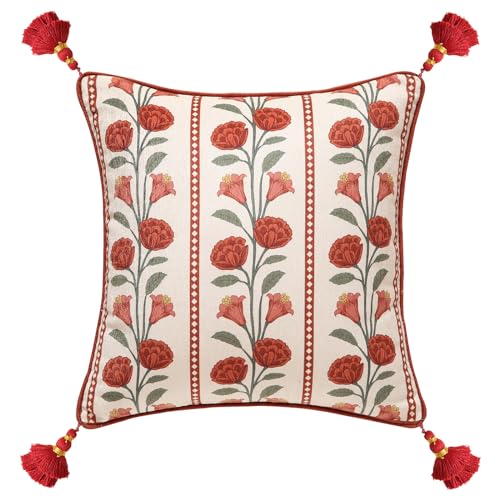"bilin gaier Throw Pillow Covers Pack of 1,Red Cozy Velvet with Leaves and Floral Pattern Pillowcases,Decoration Square Pillows Cushion Covers for Living Room Couch Sofa Bed Car Chair,18""x18""???"