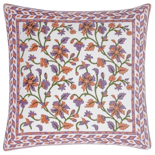 Paoletti Mentera Cushion Cover,Lilac/Coral,50 x 50cm