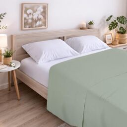 ECOMMERC3 - Top Sheet Bed 200 100% Soft Cotton, Breathable Extra Soft Top Sheet Silver Grey