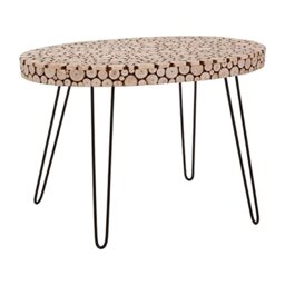 Premier Housewares Oval Table Sturdy Small Coffee Table Handcrafted Coffee Tables Modern 81 x 52 x 55