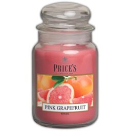 Price's Candles Large Jar Candle Pink Grapefruit Scented Candle Long Lasting Wax Candle in Glass Jar for Home Décor Relaxation and Everyday Fragrance Up to 150 Hours Burn Time