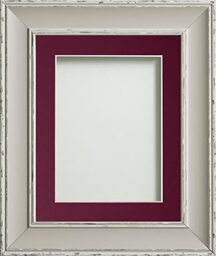 Frame Company Brooke Moonstone Grey Photo Frame, Plum Mount, 16x12 for 13x9 inch, fitted with perspex