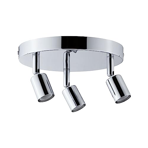 Paulmann 66747 Ceiling Spotlight Carolina IP44 GU10 230V max. 3x10W dimmable Chrome Triple-Flame Spotlight