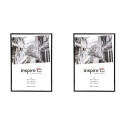 Hampton Frames Poster Frame 30x42cm Black, Acrylic, Rectangular - Lightweight, Drop-In Back, Swivel Clips - Wall Mount Photo Frame for Home Decor (Pack of 2)
