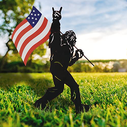 TT & MM Bigfoot Yard Decor Metal Patriotic Garden Stakes,Dad Gifts for Fathers Day,4th of July Decorations Outdoor,Big Foot Sasquatch Gifts for Men, American Flag Decor for Patio