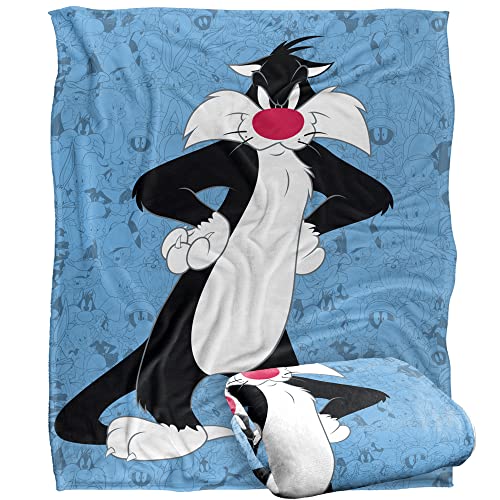 LOONEY TUNES Blanket, 152 x 127 cm, Sylvester Character Silky Touch Super Soft Throw