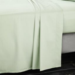 Bianca 400 Thread Count Cotton Sateen Single Flat Sheet Green