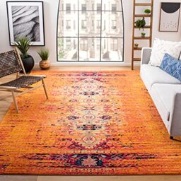 Safavieh Monaco Collection MNC209H Multi Surface Rug, Orange, 3' x 5'