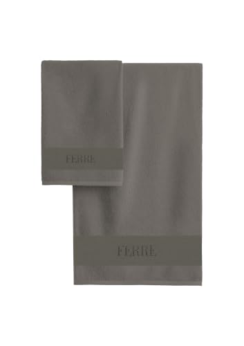 hermet Iron Bath Towel Set, 2 Pieces, Face 60 x 100 + Guest 40 x 60 cm, 100% Cotton