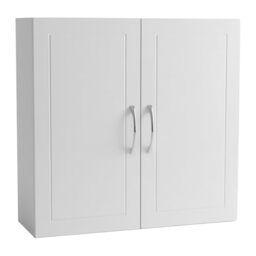 Relaxdays Bathroom Wall Cabinet with 2 Adjustable Shelves, Compact Design, 60x60x18 cm, White/Silver