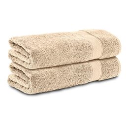 Komfortec Set of 2 Hand Towels 50 x 100 cm 100% Cotton 470 g/m² Terry Cloth Soft Beige