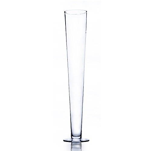 "WGV Trumpet Glass Vase, Open 4"", Height 24"", Clear Pilsner Vase, Candle Holder, Floral Container, 1 Piece"