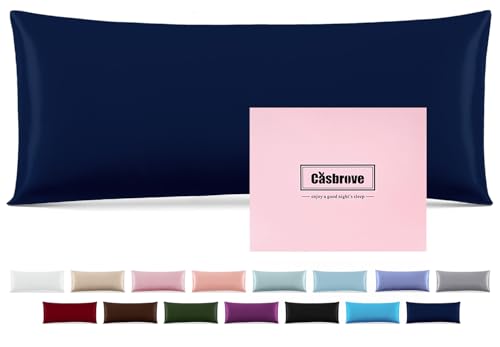 "Silk Pillow Cases with Zipper,Body Pillow Case,Teal Blue,20"" X 54"",1pc - Mulberry Silk Pillowcase for Hair and Skin,Single Luxury Hypoallergenic Pillow Cover for Women Bed Sleep,Breathable Smooth"