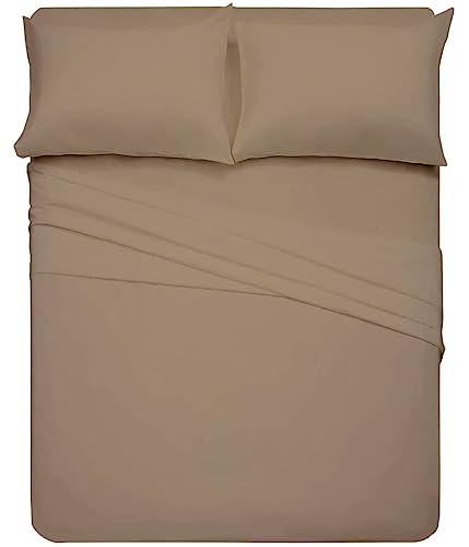 "RV Bunk Bed Cot Sheets 30 x 75, 3-Piece Bed Sheets for Campers, Fits Upto 6"" Deep Pocket, Cot Size Mattress Fitted Sheet Perfect for Narrow Twin, Guest Bed Replacement, RV Mattress Sheets - Taupe"