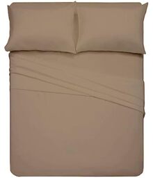 "RV Bunk Bed Cot Sheets 30 x 75, 3-Piece Bed Sheets for Campers, Fits Upto 6"" Deep Pocket, Cot Size Mattress Fitted Sheet Perfect for Narrow Twin, Guest Bed Replacement, RV Mattress Sheets - Taupe"
