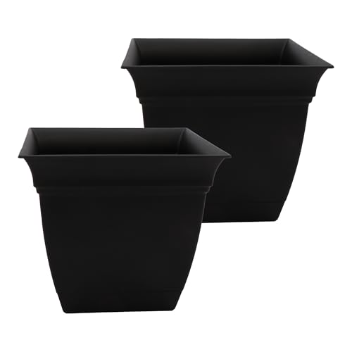 "The HC Companies planters, Black, 12"" (Pack of 2)"
