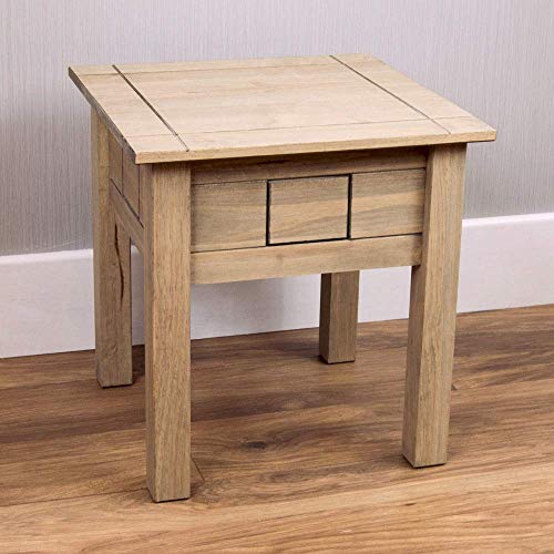 Vida Designs Lamp Table Pine Occasional Side or End Table Waxed Solid Pine