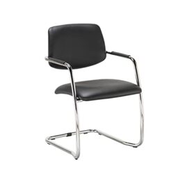 Office Hippo Mid Back Cantilever Chair for Home, Boardroom, Office, Faux Leather, Black, 56 x 61 x 84 cm (OHS0258BK)