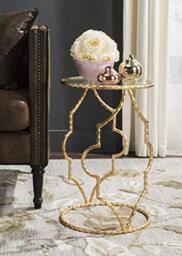SAFAVIEH Modern Accent Table with Wooden, in Black and Gold, 40 X 40 X 50.8
