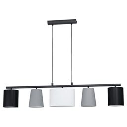 EGLO Pendant Lamp Almeida 1, 5 Bulbs Fabric pendant light, Steel and Fabric