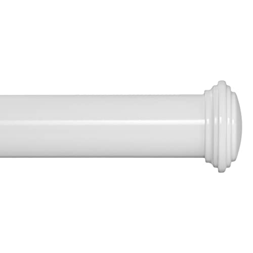 Ivilon Window Curtain Rod Decorative End Cap Design, 1 Inch Rod, 28 to 48 Inch. White
