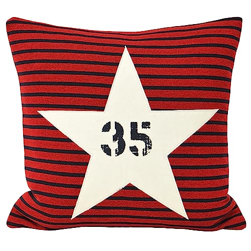 Paoletti Star Sign Feather Cushion,Red,45 x 45cm