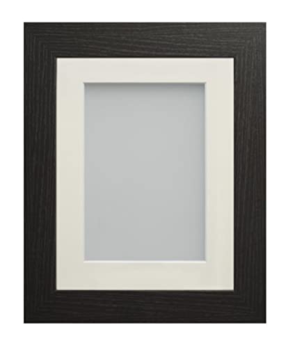 Frame Company Watson Black Picture Photo Frame fitted with Perspex, 12x10 inch with Ivory Mount for image size 10x8 inch