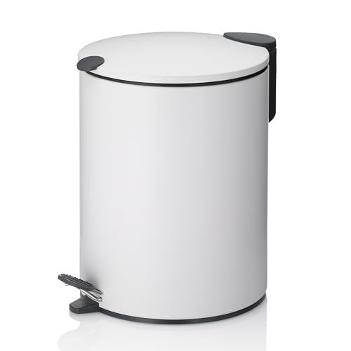 kela 23701 Cosmetic Bin with Inner Bucket 5 L Silent Closing Metal Mats White