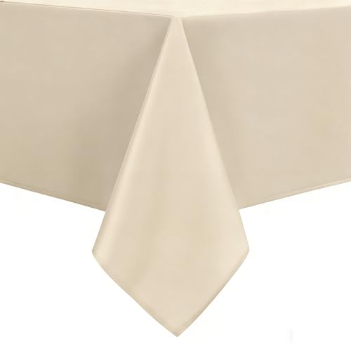 DWCN Square Tablecloth - 40 x 40 Inch - Waterproof Stain and Wrinkle Resistant Washable Table Cloth, Decorative Fabric Table Cover for Kitchen Dining Room Party and Outdoor Use, Beige