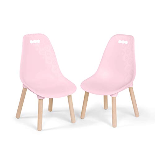 B. spaces B. toys – Pink Chair Set – Furniture – Trendy Kid – Sized Furniture Set of Two Chairs for Toddlers and Kids – Kid Century Modern – 3+ Years