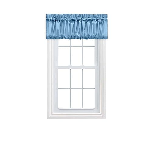 "Ellis Curtain Stacey Sheer Balloon Valance, 60"" x 15"", Slate"