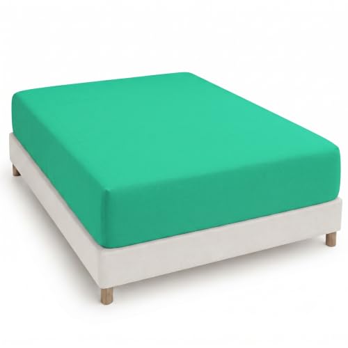 Degrees home Fitted Sheet 90 x 190 cm Adjustable – Brushed Microfibre – Green