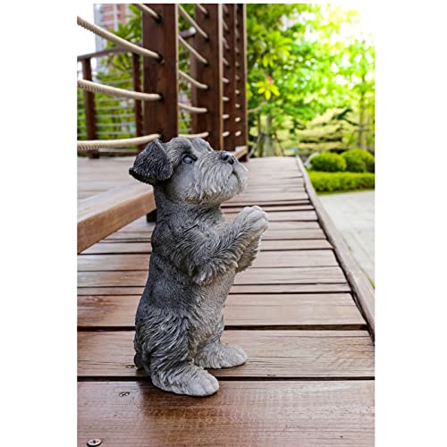 HI-LINE Gift Ltd Praying Schnauzer Puppy Statue Figurine Gray