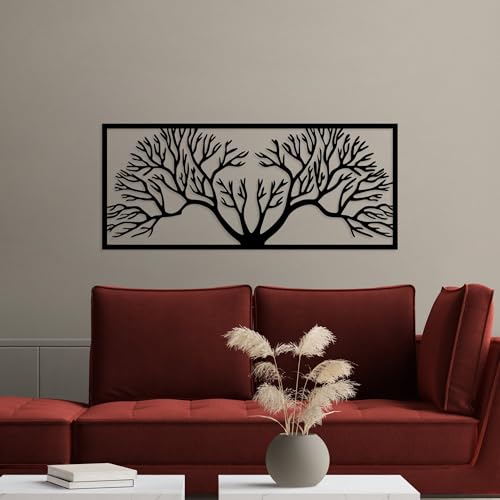Stylish Black Decorative Metal Wall Accessory, 38 x 90 cm, 100% Metal, 1.5 mm Thickness, Lightweight & Easy to Hang, Perfect for Home Decor