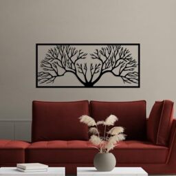 Stylish Black Decorative Metal Wall Accessory, 38 x 90 cm, 100% Metal, 1.5 mm Thickness, Lightweight & Easy to Hang, Perfect for Home Decor