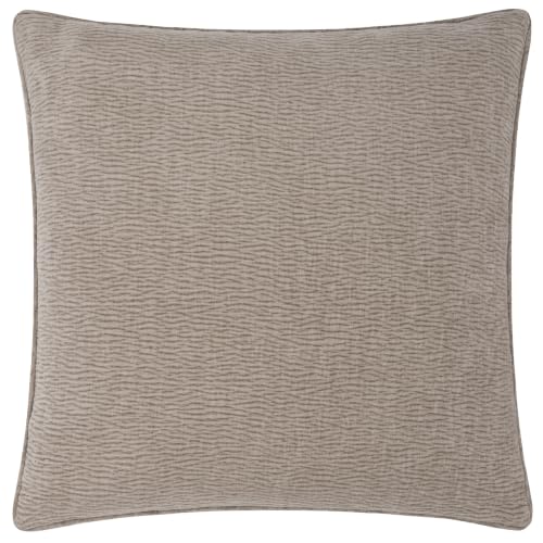 Yard Heath Washed Cushion Cover (Greige - 50x50cm) - Jacquard Weave Enzyme Wash Velvet Tactile Texture Relaxed Decorative Case