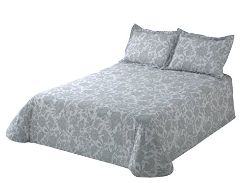 Viantala Nouveau Floral Green 150 Sheet, Bedding Set, Cotton, Green and White.