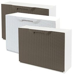 Wellhome Pack of 2 Shoe Rack in Polypropylene Rattan Finish, Brown/White, 40.2 x 51 x 17.3 cm c/u