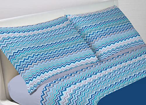 BIANCHERIAWEB Bedding Set in 100% Cotton Striped Zig Zag Bay Design