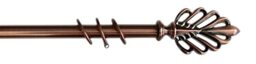 "kippen 1304RX - Extendable Curtain Pole 120-200 cm Model ""Leaf"" Satin Copper"