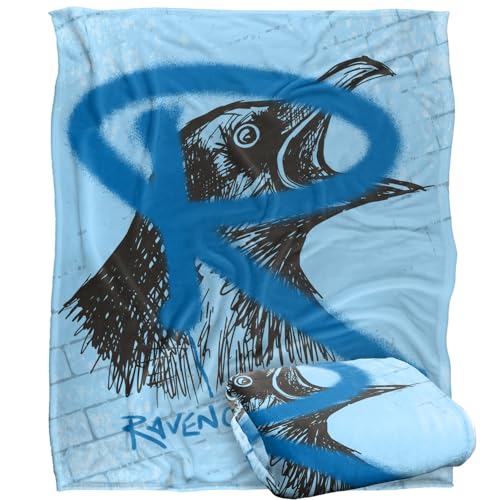 HARRY POTTER Blanket, 152 x 127 cm Ravenclaw Graffiti Silky Touch Super Soft Throw Blanket