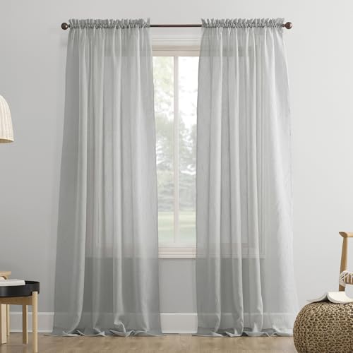 "No. 918 Rod Pocket Curtain Panel, Polyester, Silver Gray, 51"" W x 95"" L (Pack of 1)"