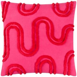 furn. Heya Home Archie Tufted Cushion Cover, Pink/Red