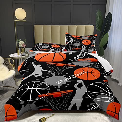 Bodhi Boys Bedding: Basketball Sports Comforter Set for Kids, Full Size with Pillowcases