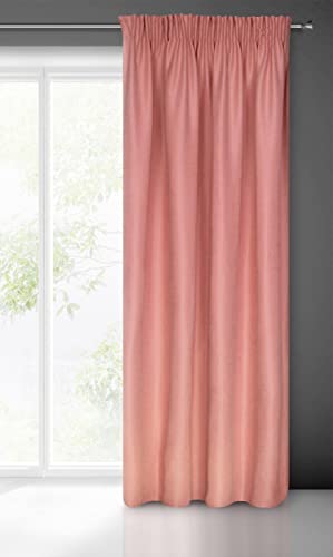 Eurofirany Plain Curtain with Ruffle Tape for Living Room/Bedroom