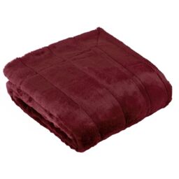 Paoletti Empress Faux Fur Throw – Soft Elegant Heavyweight Minimalist Décor Blanket for Bed or Sofa (Ruby - 130x180cm)
